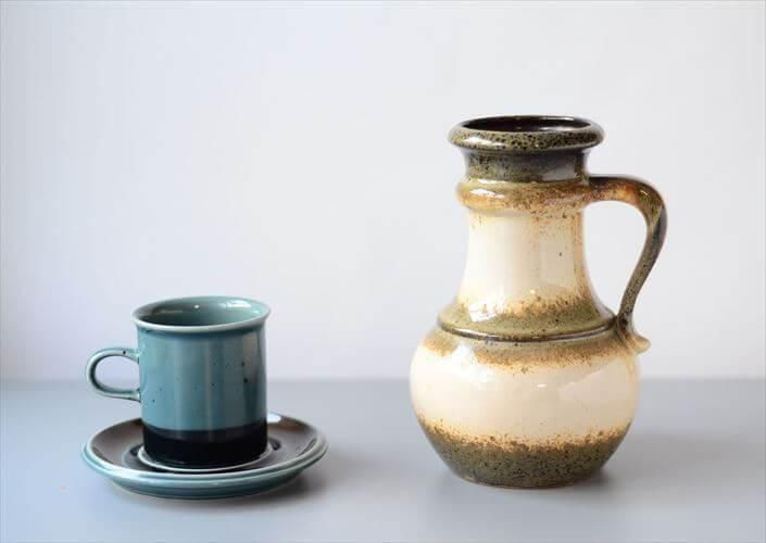 西ドイツ製 ヴィンテージ Scheurich窯 陶器の花瓶 Fat lava 花器
