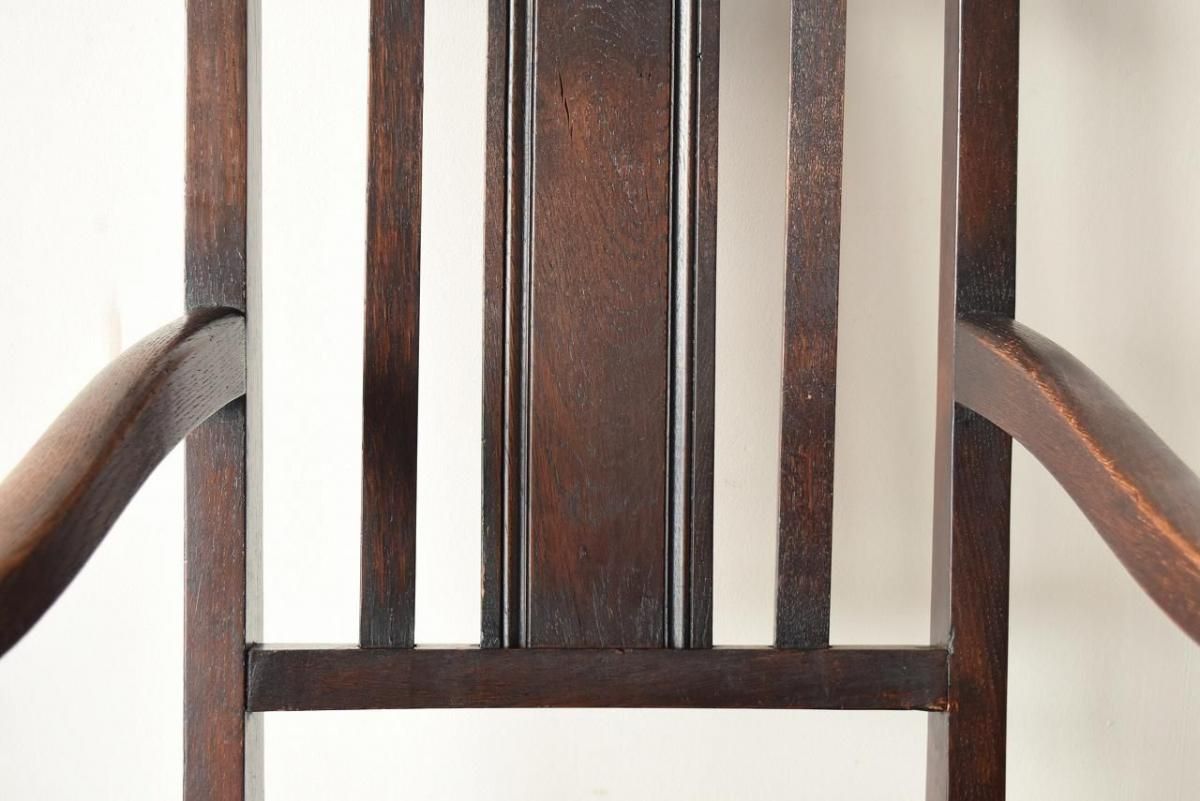 レトロ アームチェア CAGUUU ウッドアームスクエアソファチェア クラシックデザイン