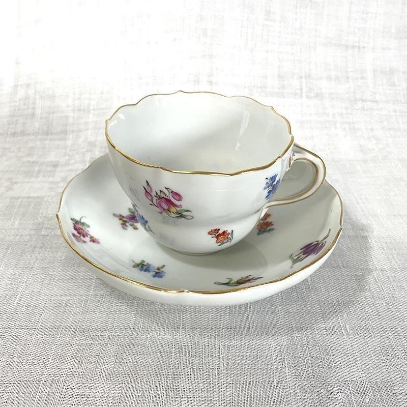 マイセン 金彩 小花散し コーヒーカップ&ソーサー 一級品 マイセン 金彩 小花散し コーヒーカップ&ソーサー 一級品