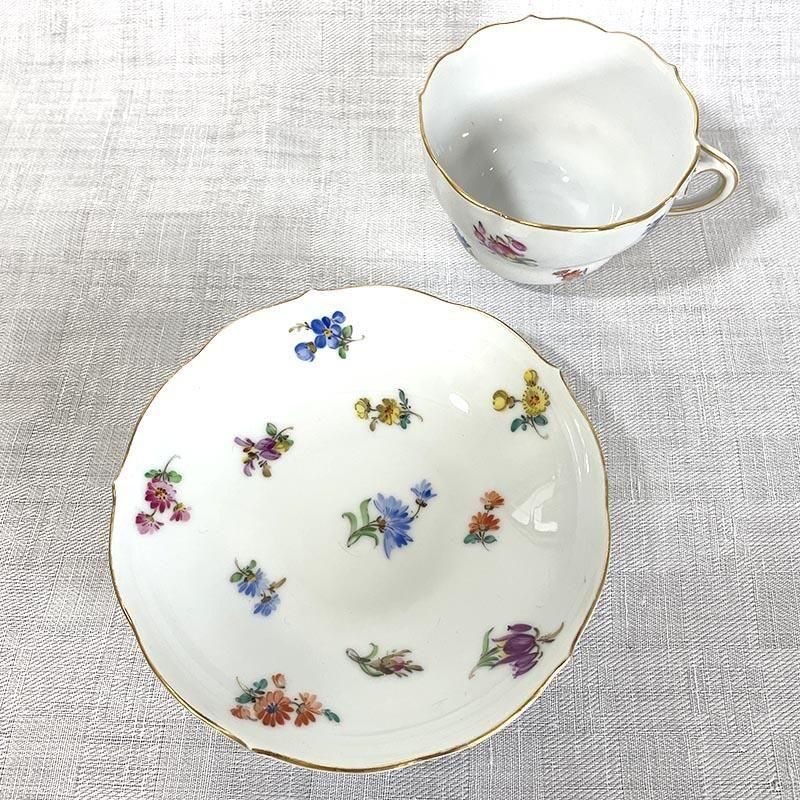 マイセン 金彩 小花散し コーヒーカップ&ソーサー 一級品 マイセン 金彩 小花散し コーヒーカップ&ソーサー 一級品