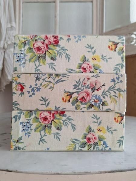 フランス アンティーク☆カルトナージュ 布箱 フレンチファブリック