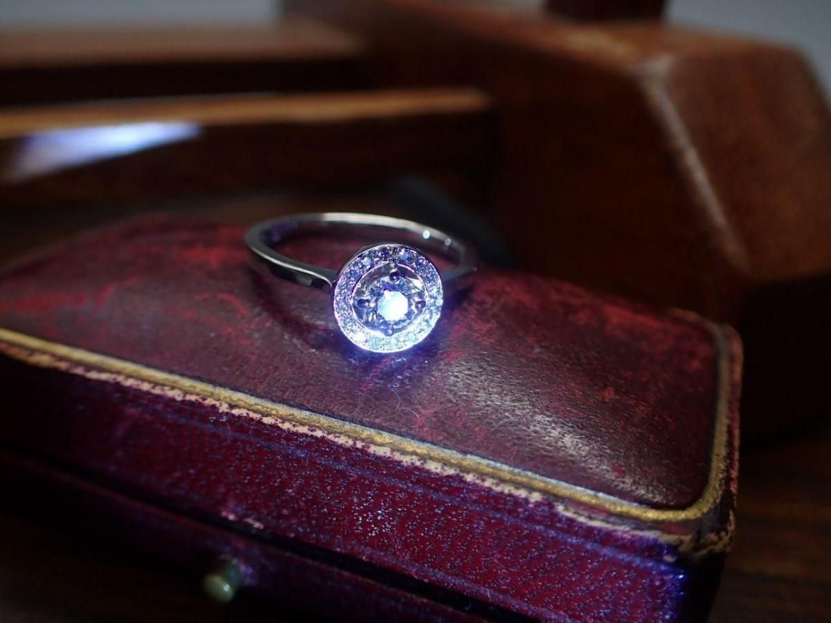 サークルダイヤモンド リング プラチナ900 11号 0.22Ct/0.06