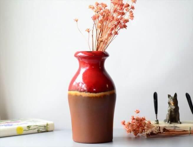 西ドイツ製 ヴィンテージ Scheurich窯 陶器の花瓶 Fat Lava 花器