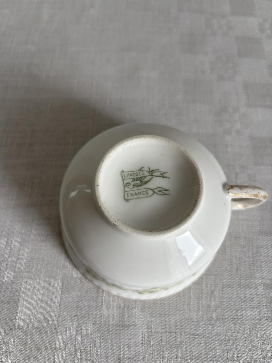カップ＆ソーサー リモージュ クローバー Limoges 金彩 19twd18