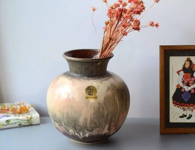 ドイツ製 ヴィンテージ Ruscha Fat Lava Vase 花瓶 花器 ドイツ製 ヴィンテージ Ruscha Fat Lava Vase 花瓶 花器