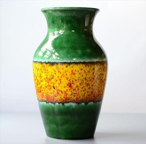 西ドイツ製 ヴィンテージ Scheurich窯 陶器の花瓶 Fat Lava 花器