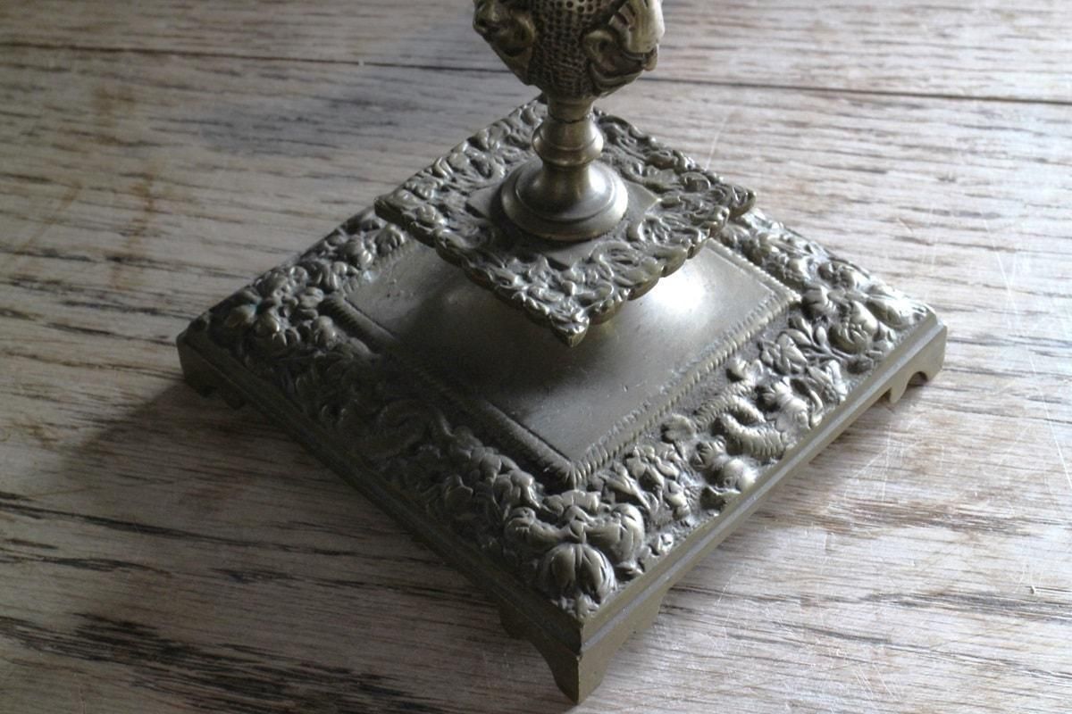 フランス製アンティークブロンズキャンドルスタンド