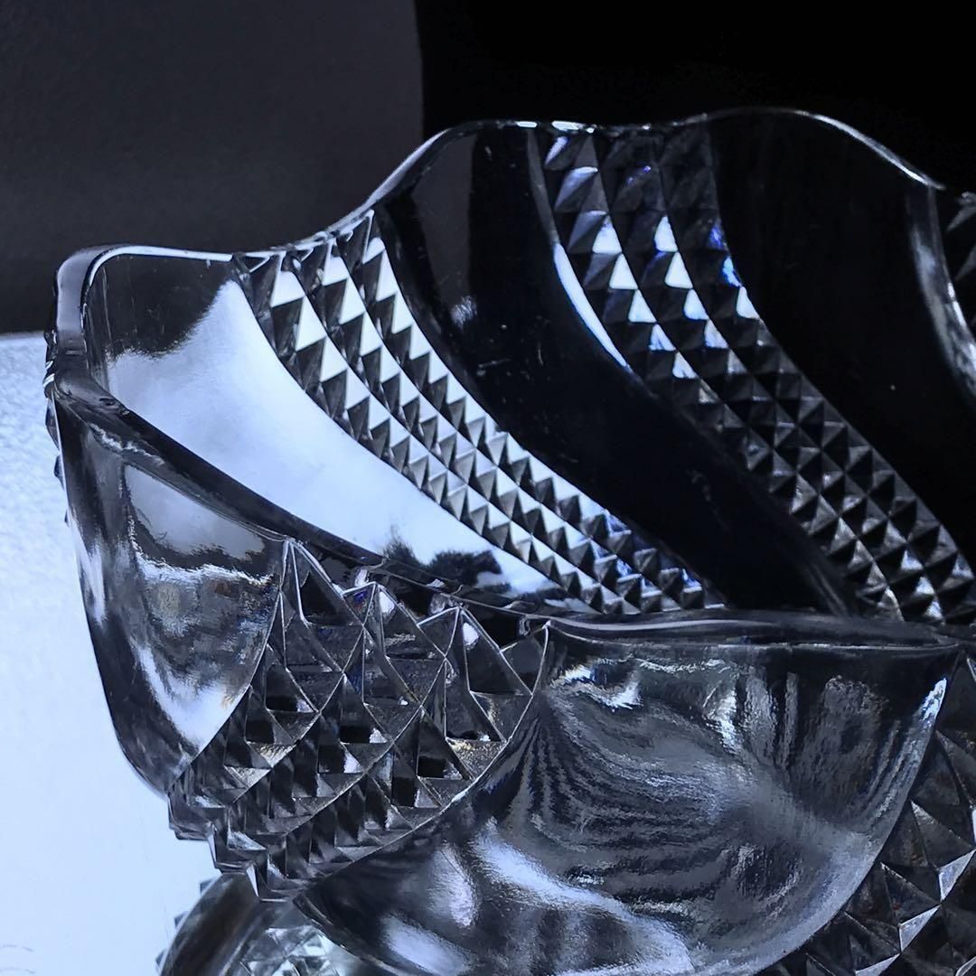 美しいオールドバカラBACCARATセルパンタンSERPENTINEサラダボウル アンティークバカラ製繊細なサラダボウル1880年代希少なセルパンタン