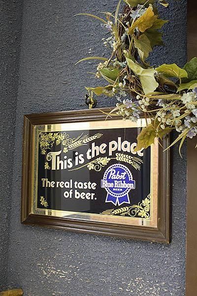 アメリカ製ブルーリボンパブミラー1980年代