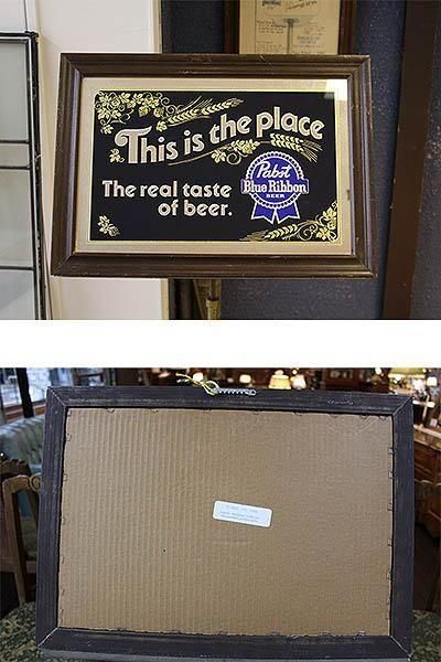 アメリカ製ブルーリボンパブミラー1980年代