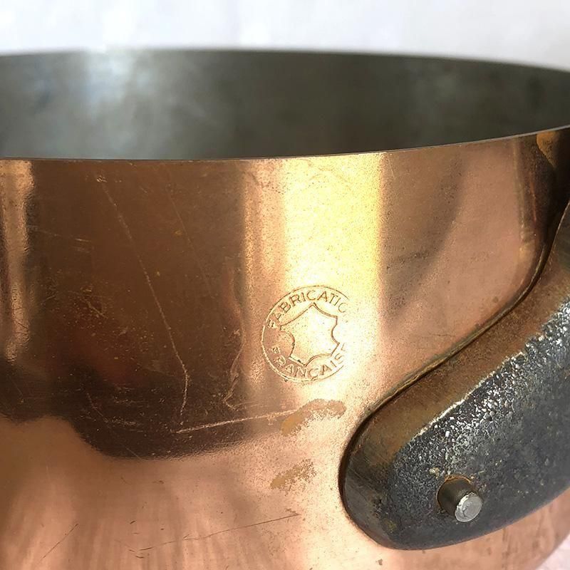 フランス製 FABRICATION FRANCAISE 銅片手鍋 銅鍋 直径160mm フランス製 FABRICATION FRANCAISE 銅片手鍋 銅鍋 直径160mm