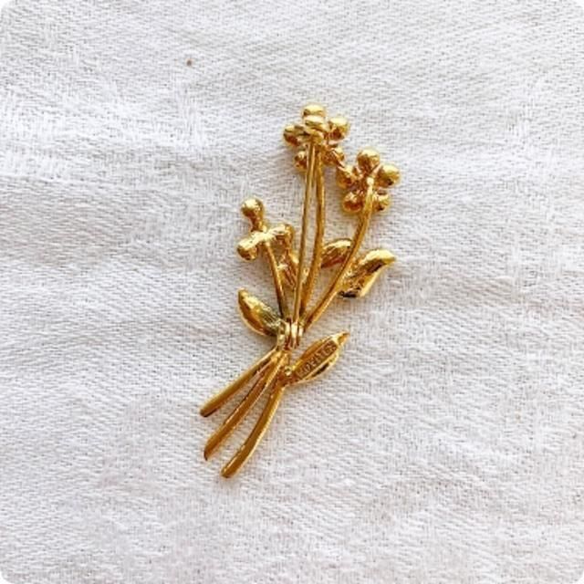 フランス直輸入 ブルー小花 ヴィンテージブローチ