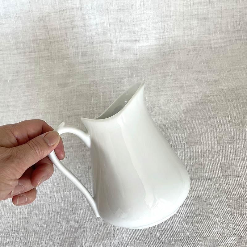【美品】フランスヴィンテージ GIEN ホワイト陶器 装飾ピッチャー[3301] 美品】フランスヴィンテージ GIEN ホワイト陶器 装飾ピッチャー