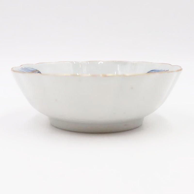 柳・牡丹」アンティーク色絵なます皿 明治-大正時代