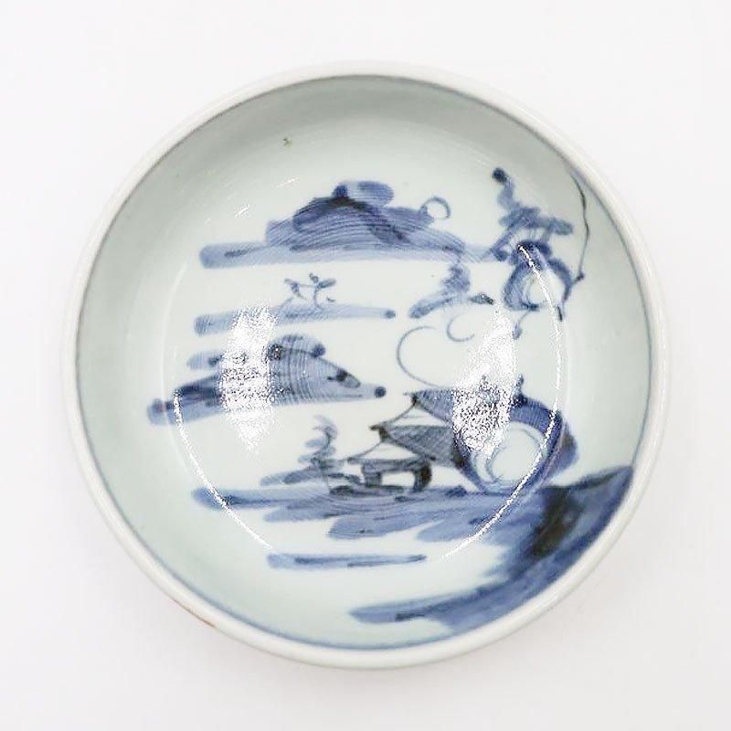 骨董品 古伊万里焼 染付 幻獣 雷文 花紋 大皿 絵皿有田焼 明治