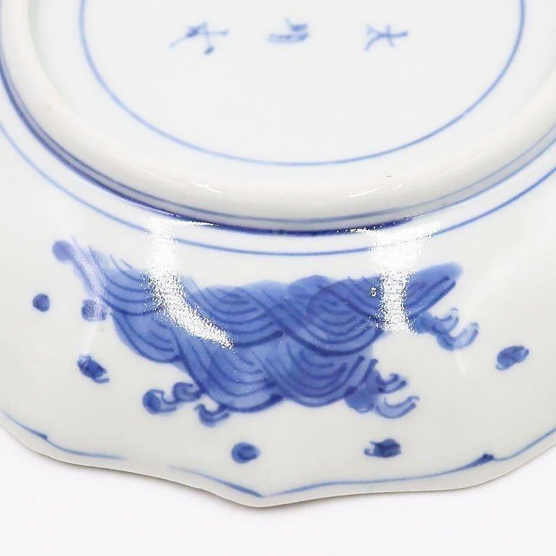 古伊万里 染付 山水舟風景画 太明成化年製文 菱形変形皿 - 生活