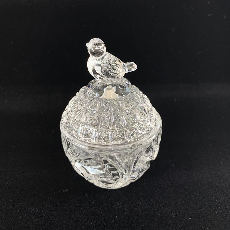 ガラスの小物入れ カットガラス 鳥 蓋もの 12otcu9 - ANTIQUE LEAVES