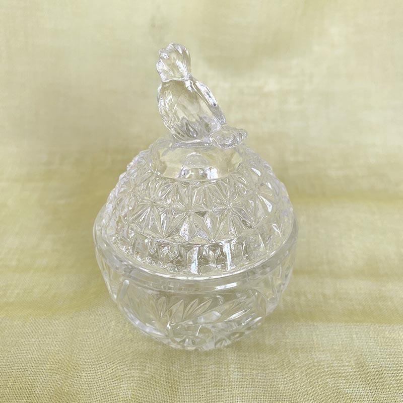 ガラスの小物入れ カットガラス 鳥 蓋もの 12otcu9 - ANTIQUE LEAVES