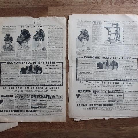 フランス製1900年発行 刺繍週刊誌4冊セット