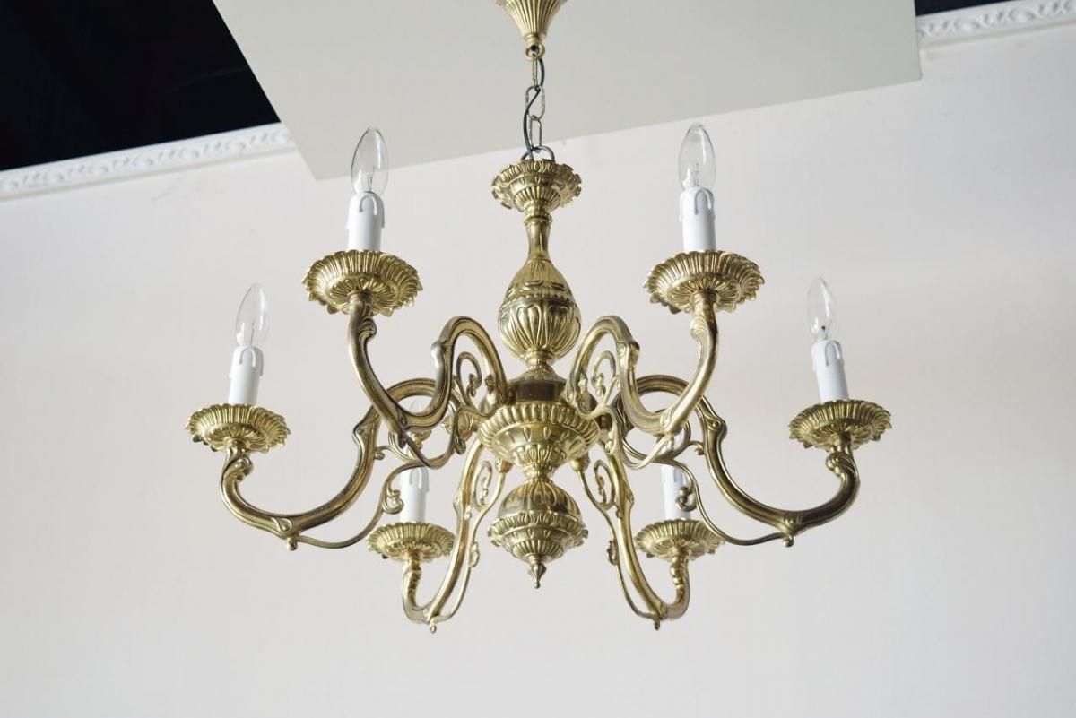 フランス製真鍮のシャンデリア｜1930年代の優雅な光を灯す