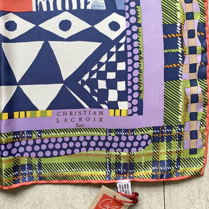 シルクスカーフ カレ ラクロア Lacroix 未使用品 12accr9