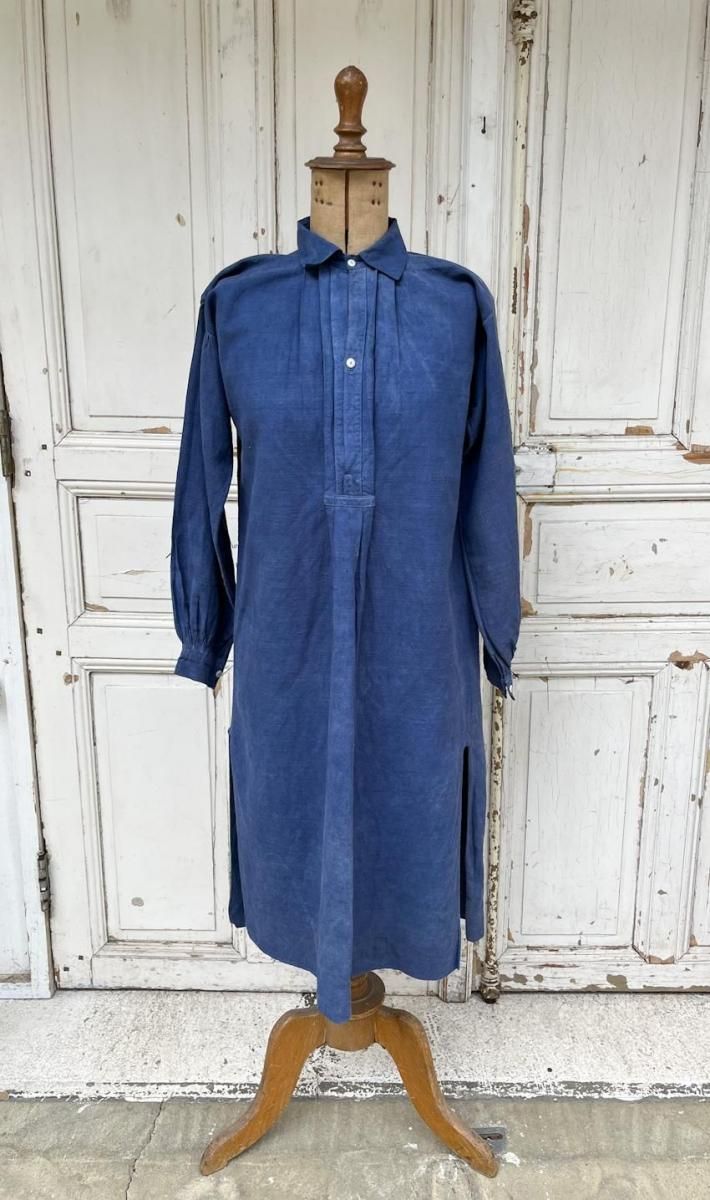 フランス　アンティーク　ワンピース　リネン　D フランス製アンティークの手仕事リネンワンピース