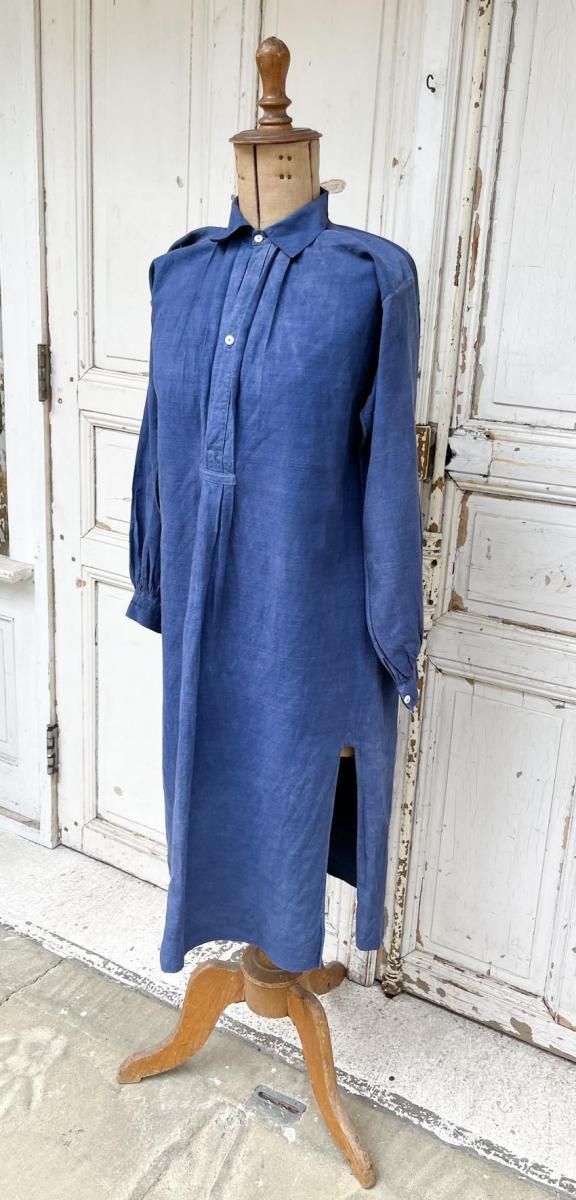 フランス製アンティークの手仕事リネンワンピース