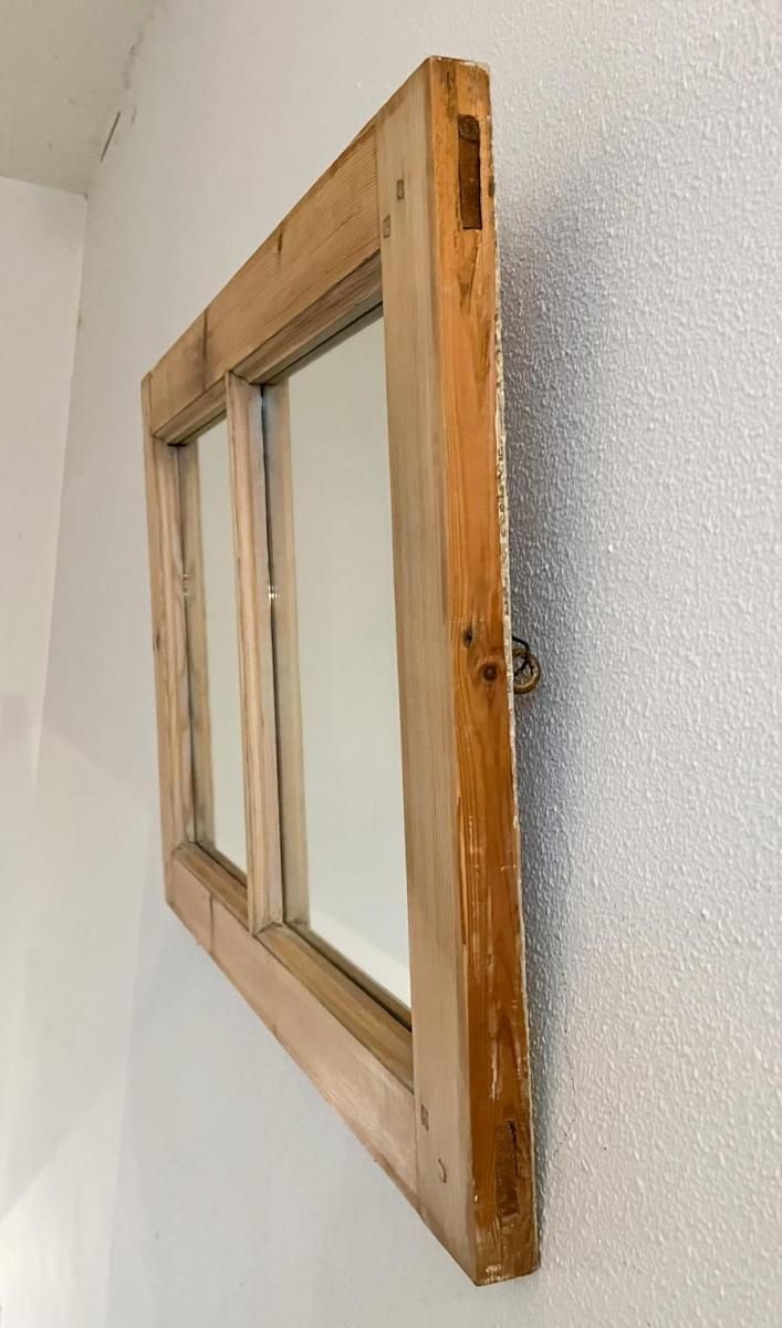 フランス製アンティークパインのおしゃれミラー