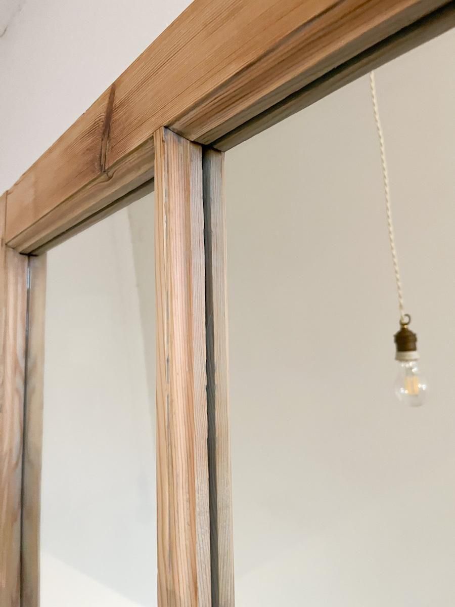 フランス製アンティークパインのおしゃれミラー
