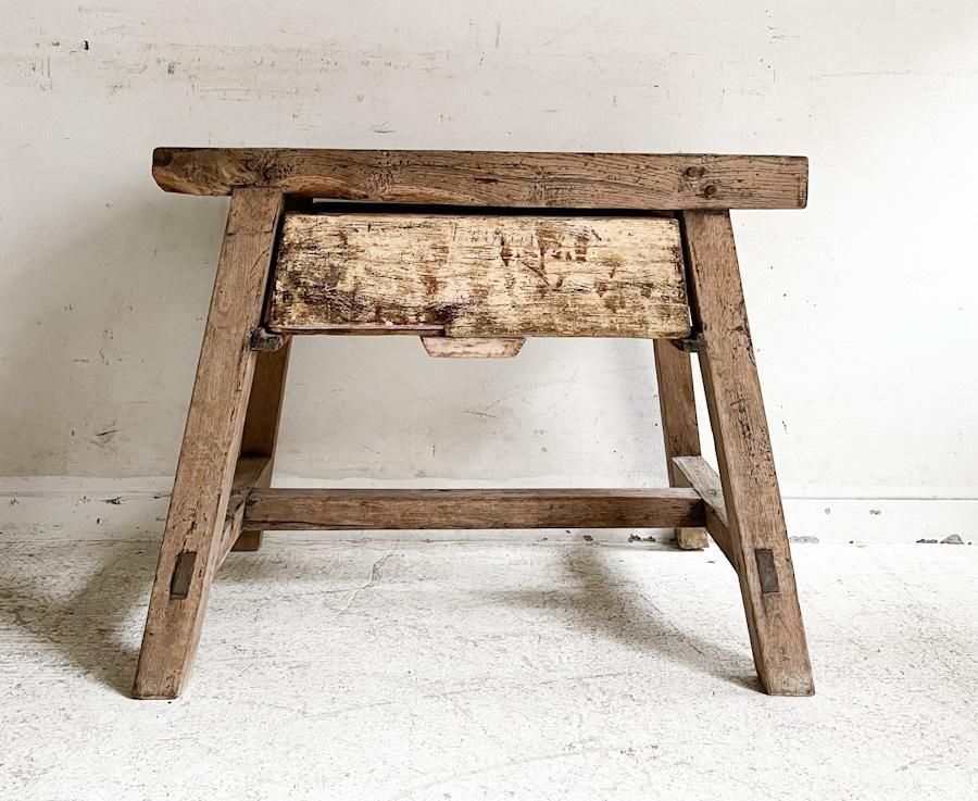 フランス製アンティークオークのワークベンチ