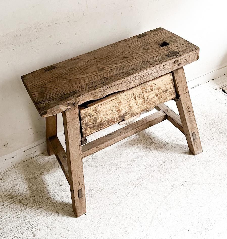 フランス製アンティークオークのワークベンチ