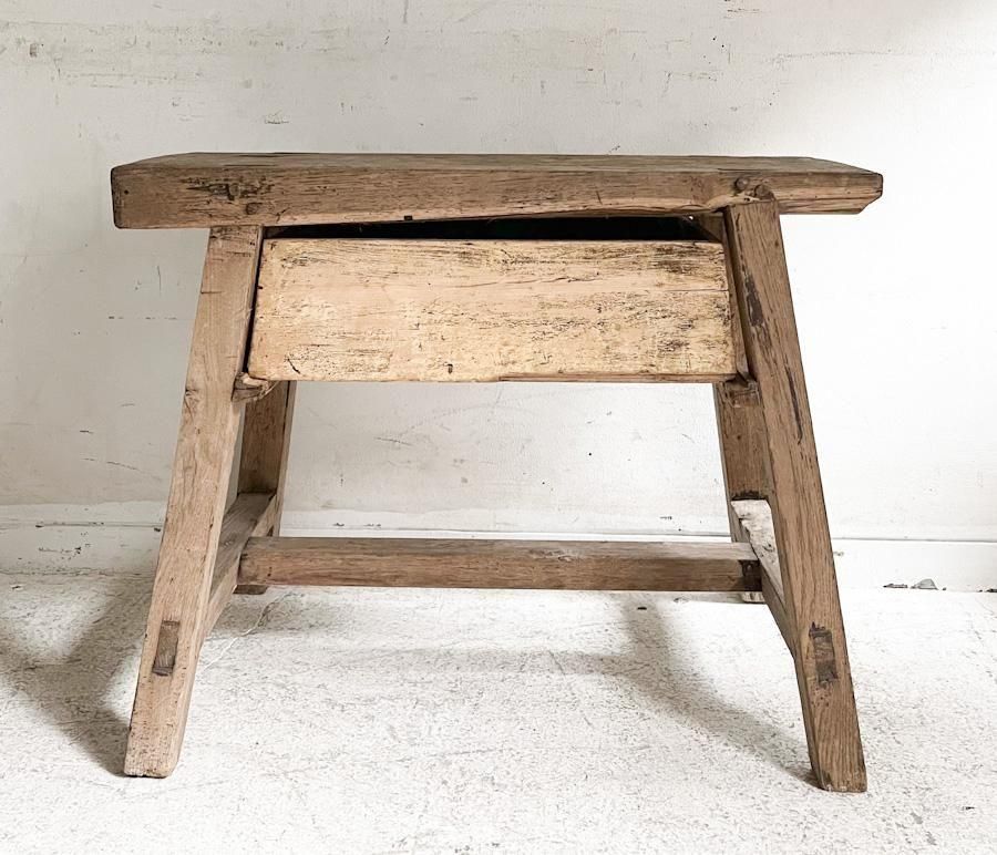 フランス製アンティークオークのワークベンチ