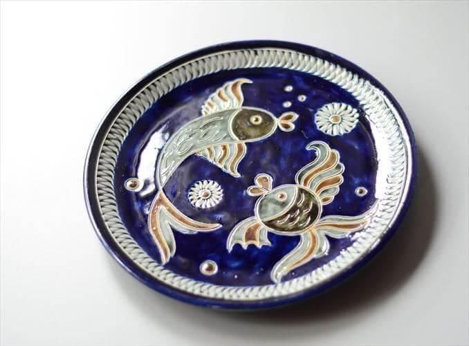 大学生 割引 西ドイツ製 ハンドメイド かわいい魚の絵皿 ヴィンテージ 工芸品