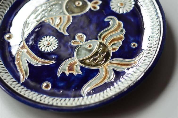 西ドイツ製 ヴィンテージ かわいい魚の絵皿 ハンドメイド