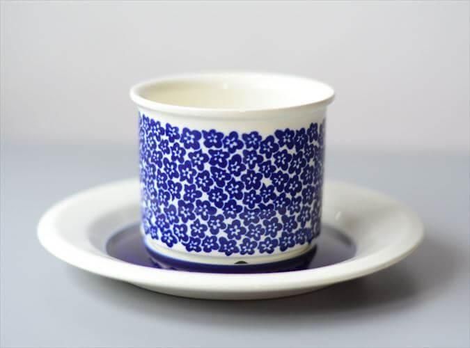 アラビア ファエンツァ カップ&ソーサー ブルー ヴィンテージ