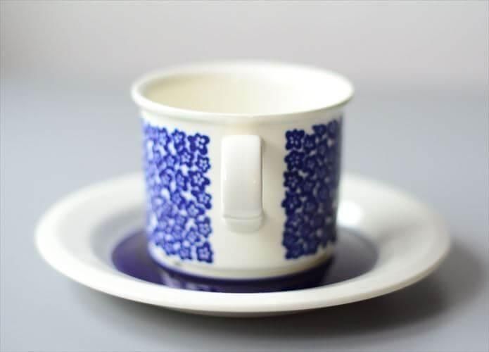 アラビア ファエンツァ カップ&ソーサー ブルー ヴィンテージ