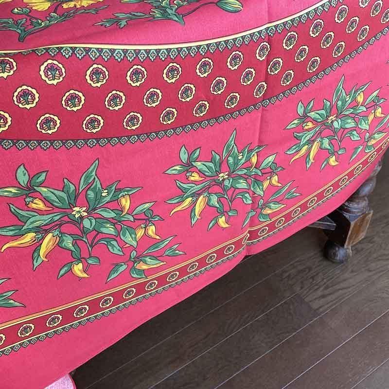 古布マルチクロス④ 南仏柄青系 ラベンダー コットン100% マルチクロス