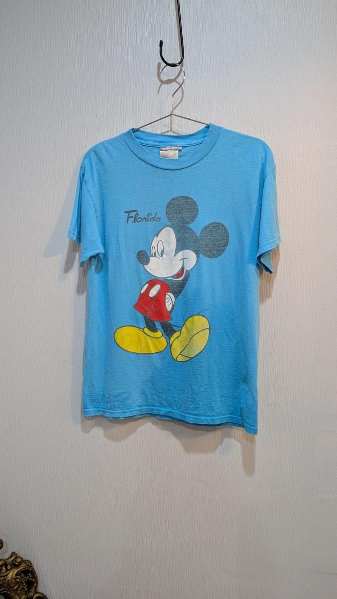 ディズニー ミッキー Tシャツ ブルー Sサイズ ヴィンテージ