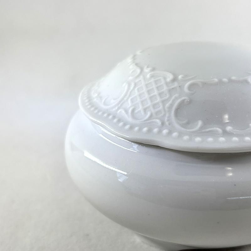 ボンボニエール Veritable Porcelaine 白磁 白無地 陶器小物入れ