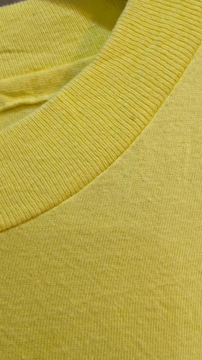 USA発ヴィンテージ刺繍パッチTシャツXLイエロー