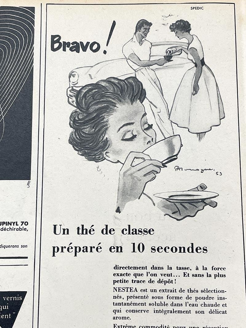 ヴィンテージ雑誌 PARIS MATCH（1953年）4P Coca-cola・靴下など