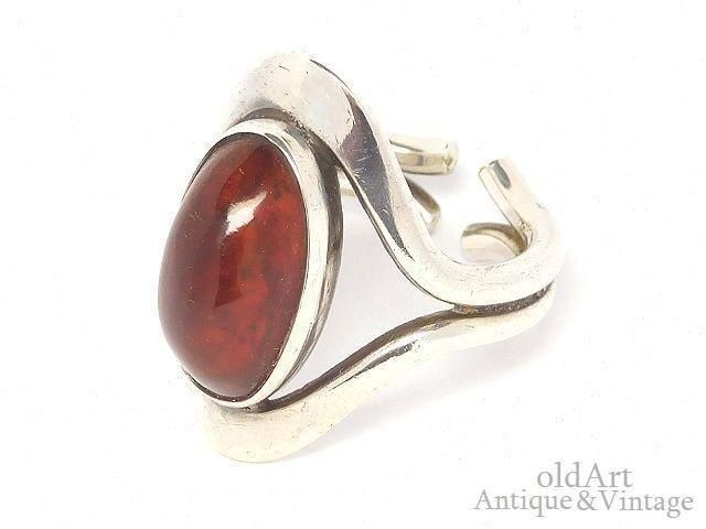 Amazon.co.jp: M197*vintage*1970s*琥珀*14号*リング*指輪*銀925