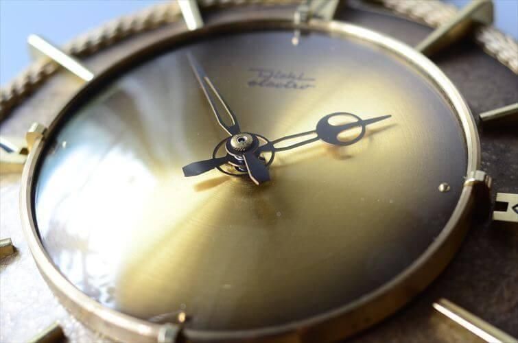 ドイツMauthe '50 BrassTableClock 真鍮置時計　順調稼働 ミッドセンチュリー レトロ ドイツ KIENZLE 真鍮製の置き時計