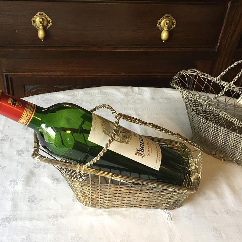 シルバーバスケット ワインホルダー 華やかなデザイン テーブルに馴染む
