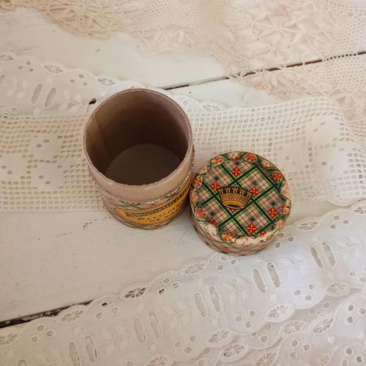 フランスアンティーク 可愛いチェック柄マッチ箱