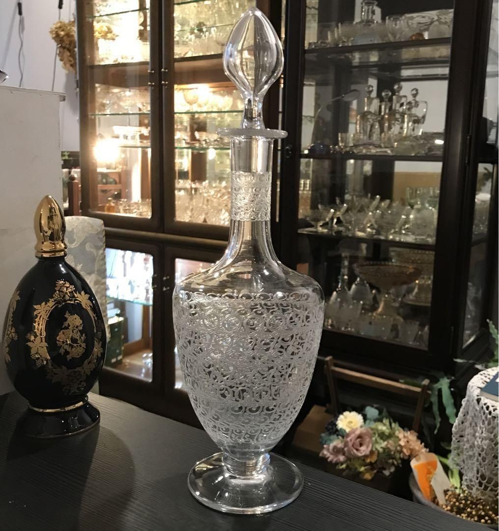 オールド・バカラ 極稀少 金彩 大型 葡萄文 スクエア型 デカンタ グラヴュール オールド・バカラ 極 金彩 大型 葡萄文 スクエア型 デカンタ