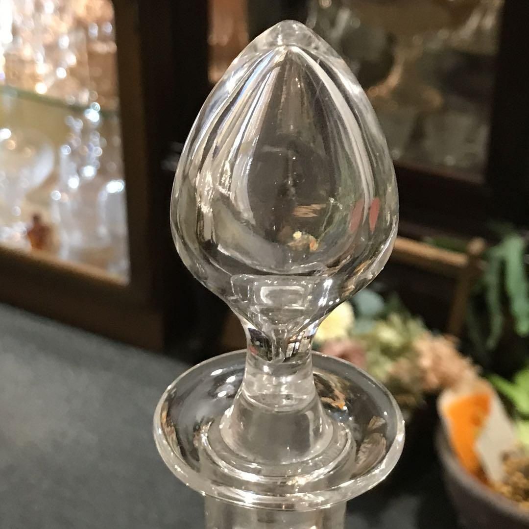 オールド・バカラ 金彩 大型 苺文 デカンタ 30cm グラヴュール カラフェ 希少なアンティークバカラ ローハンデカンタ 繊細なグラビュール