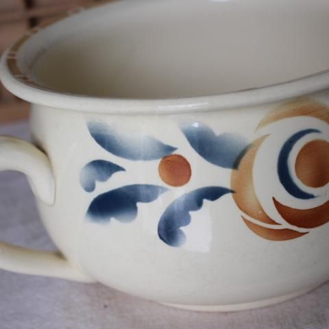 フランスアンティーク サルグミンヌ コンフィチュールポット ホワイト 陶器