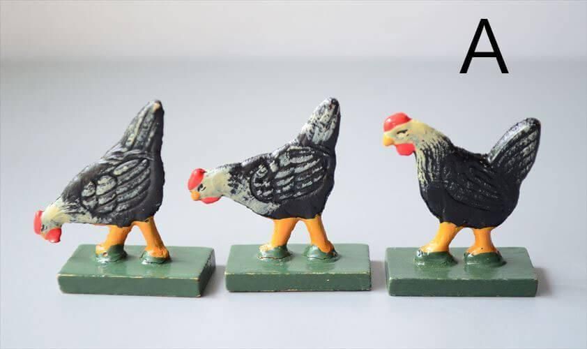 ドイツ製ヴィンテージ木製にわとりオブジェ 味わい深い