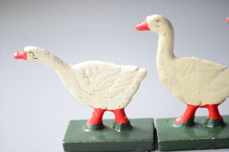 ドイツ製ヴィンテージ木製あひるオブジェセット